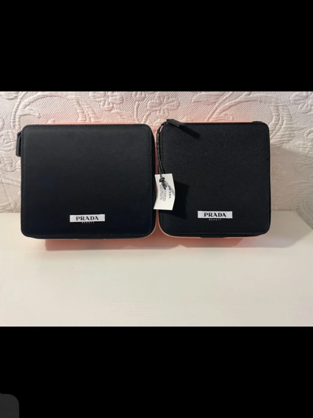 Prada Beauty Black & Pink Vanity Makeup Cases Set of 2 - Picture 6 of 9